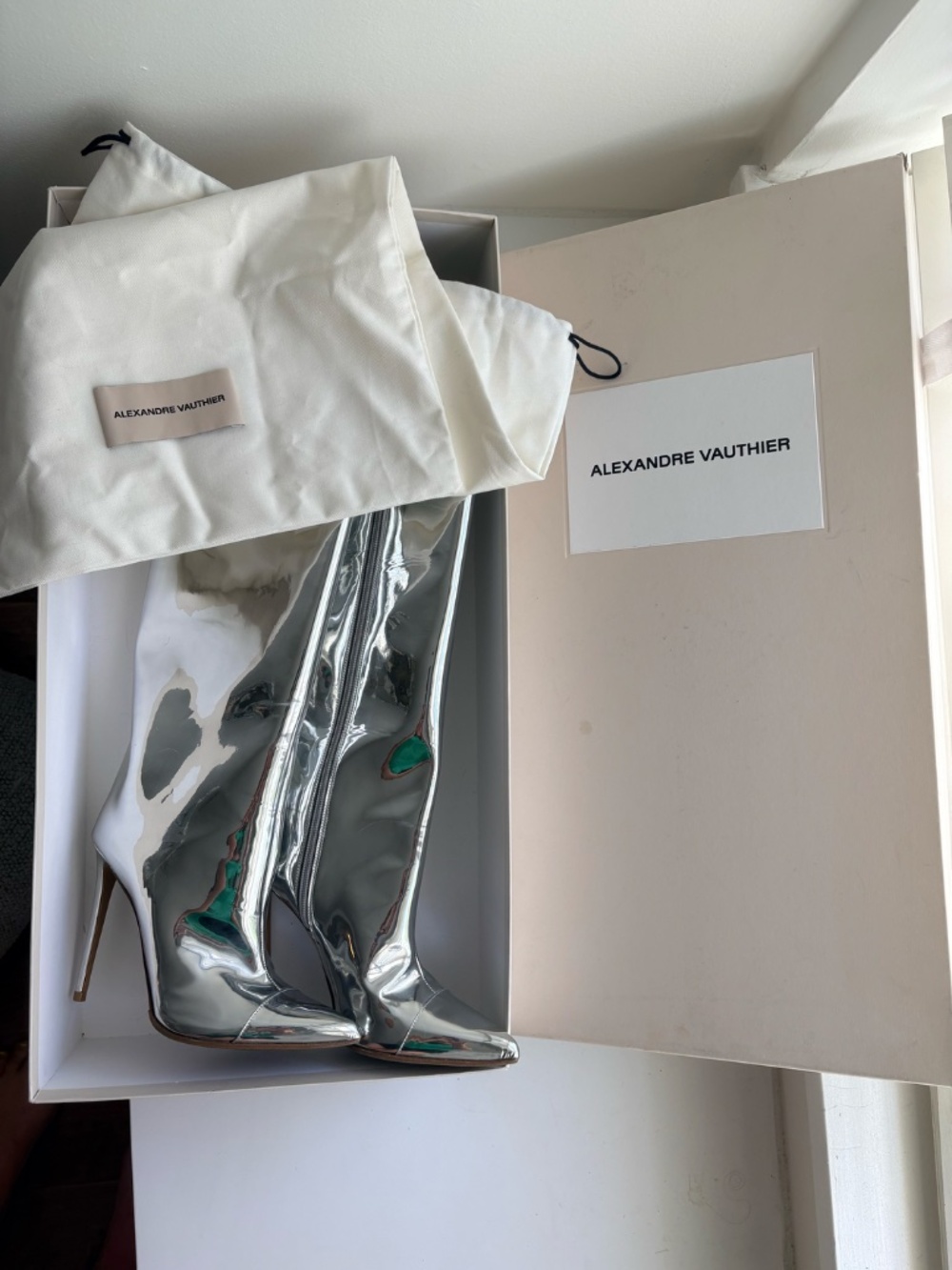Alexandre Vauthier Metallic Leather Boots - Picture 2 of 13